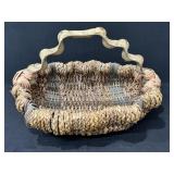Hand Woven? Willow Basket With Driftwood Handle