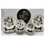 Mid Century Modern Good Morning Rooster Plates