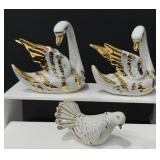 Polaris Italian Capidomonte Swan & Dove Figurines