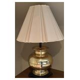Mid Century Modern Brass Ginger Jar Lamp on Base