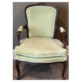 French Style Walnut Carved Open Armchair