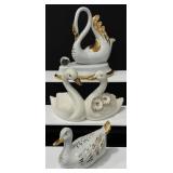 Vintage Capidomonte Figurines, Swans