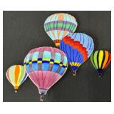 Hand Painted Bovano Hot Air Balloons in Flight Art