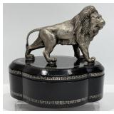 Pewter? Lion Figurine Decorative Trinket Box