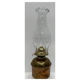 Vintage Brass & Copper Kerosene Oil Lamp