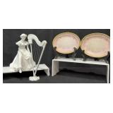 Dept 56 Winter Silhouette Harpist, Soap Holders