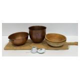 Copper Mixing Bowls, Limoges Salt & Pepper Cellars