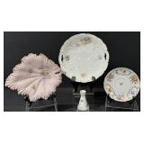 Lefton Leaf Dish, Vintage Hand Painted Plates,Vase