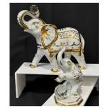 Vintage Swarovski Capodimonte Elephant Figurines