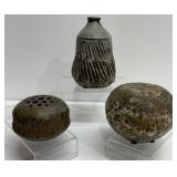 Vintage Signed Hand Thrown Studio Pottery Vessels