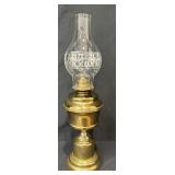 Vintage Danbury Stenciled Glass Globe Oil Lamp