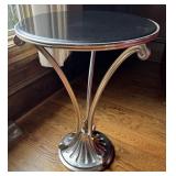 Hollywood Regency Marble Top & Brass Accent Table