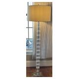 John Richard Stacked Crystal Cut Lucite?Floor Lamp