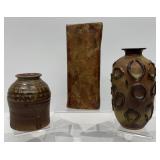 Signed Spangler Studio Art Pottery Vase, Bookend