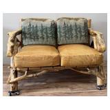 Vintage Rustic Aspen Log Furniture Love Seat