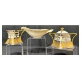 Aura Argenta Linear Limoges Creamer & Sugar