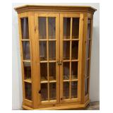Vintage Pine China Hutch w/ Dental Molding