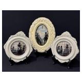 Antique Convex Glass Reversed Painting Silhouettes
