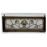 Vintage Stained Glass Transom Window Hanging