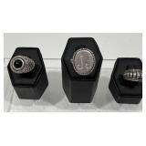 Signed MWS 925 & Onyx Dome Ring, 925 Rings