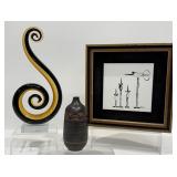 Murano Glass Sculpture, Emil Art Tile, Bud Vase