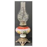 Antique Hand Painted Oil Lamp