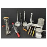 Vintage Kitchen Utensils, Hand Mixer, Rolling Pin