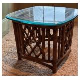 Ficks Reed? Mid Century Rattan Round Side Table #2