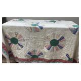 Vintage Handmade Dresden Plate Quilt