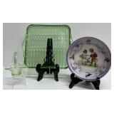 Uranium Basket, Cake Plate, German Childs Dish