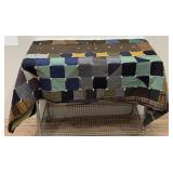 Handmade Wool Quilt, 72" X 62"