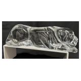 Baccarat Stalking Panther Clear Crystal Sculpture