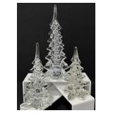 Vintage Cut Glass Christmas Tree Figurines