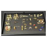 Vintage Singer Tin & Vintage Dressmaker Brooches