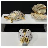 Vintage Capidomonte Polaris Shell, Ladybug, Turtle