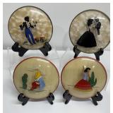 Signed Peter Watsons Painted Courtship Silhouettes