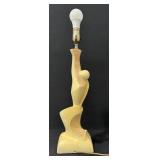 1950s Modernist Figural Chalkware/Plaster Lamp