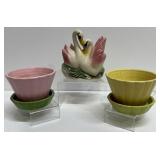 Vintage Shawnee Flower Pot Planters, Swans Planter