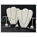 Rose Plated Sterling Silver Earrings, Necklace,