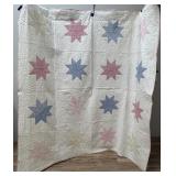 Vintage Hand Stitched Star Design Quilt