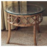 Ficks Reed? Mid Century Rattan Round Side Table