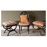 Knob Creek Carved Chair,A Jones Custom Footstools