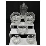 Vintage Clear Cut Crystal Bowls, Candy Jar & More