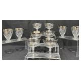 Art Deco Style Silver Trim Bar Ware Glasses & More