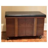 1960s Lane Altavista Rolling Records Storage Bench