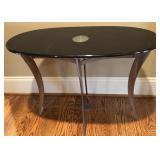 Mid Century Modern Chrome & Glass Cunsole Table