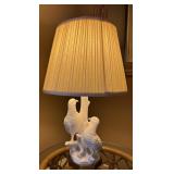 Vintage Ceramic White Dove Lamp