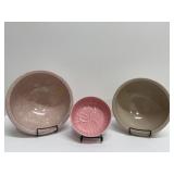 Pink Leaf Bowl, Texas Ware Melamine Mixing Bowl