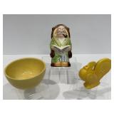 Vintage McCoy Bowl, Lefton Grandpa Rocking Bank