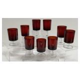 Vintage Ruby Red Cordial Glasses